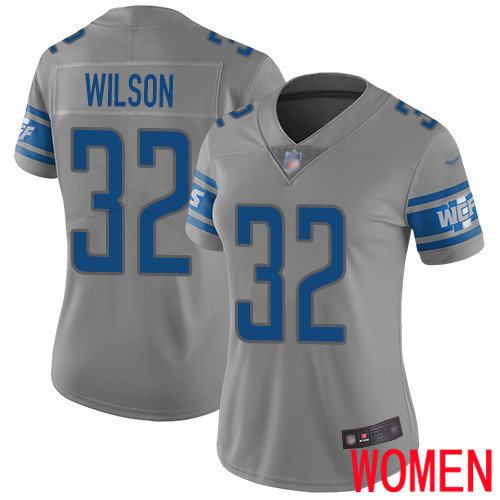 Detroit Lions Limited Gray Women Tavon Wilson Jersey NFL Football #32 Inverted Legend->women nfl jersey->Women Jersey